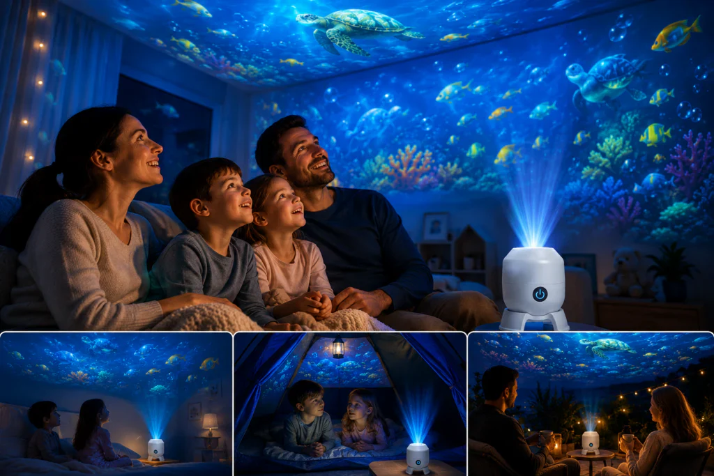 OceanWave-valoprojektori pyörivällä LED-valaistuksella