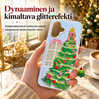 Kimaltava joulukuusikuvioinen puhelimen suojakuori