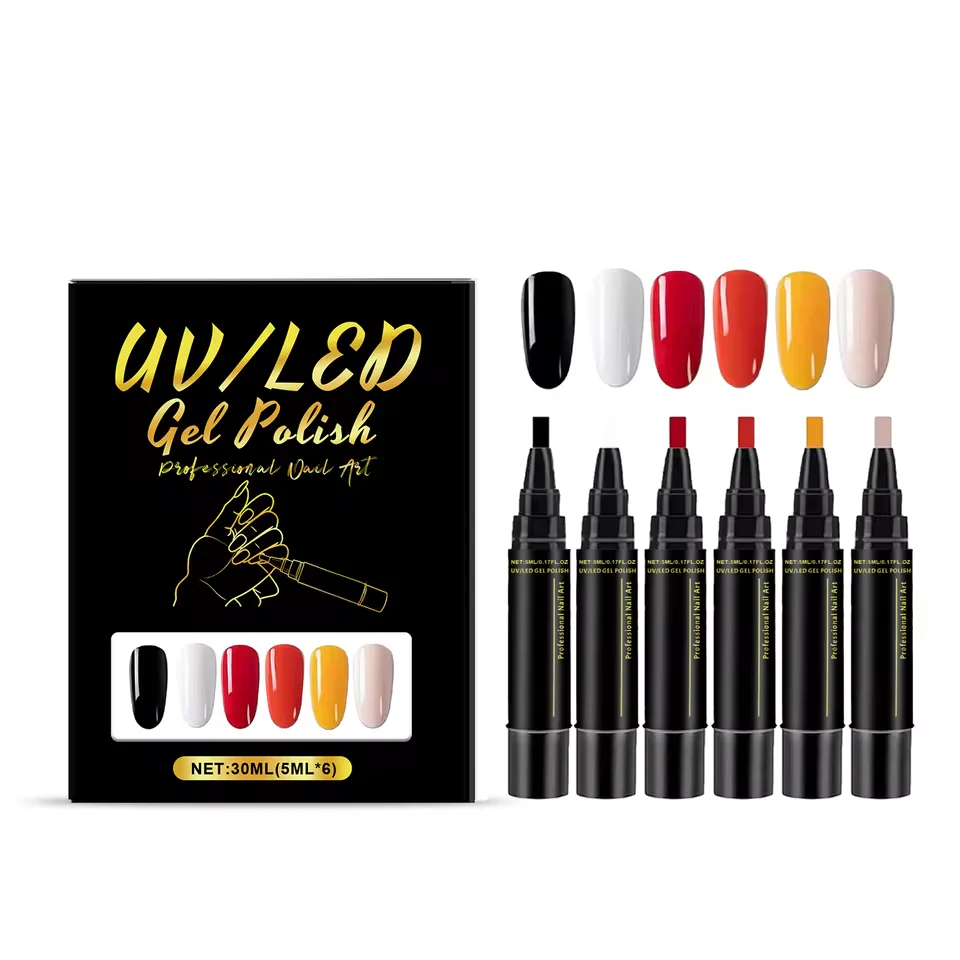 SalonPen 3-in-1 geelikynäsetti UV-LED-lampulla (6 kpl)
