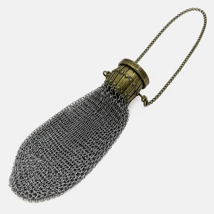 Vintage metalliverkkoinen kolikkopussi pikkutavaroille