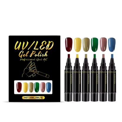 SalonPen 3-in-1 geelikynäsetti UV-LED-lampulla (6 kpl)