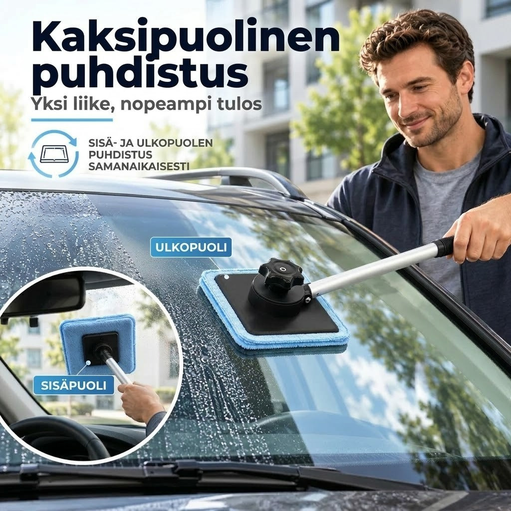 Kaksipuolinen magneettinen autonlasin puhdistin