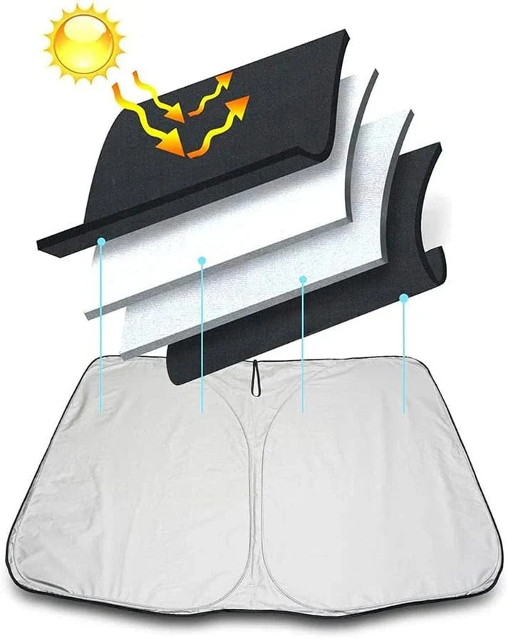Premium-auton aurinkosuoja logolla