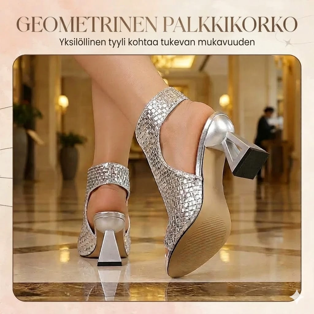 Tyylikkäät naisten peep-toe-korkosandaalit