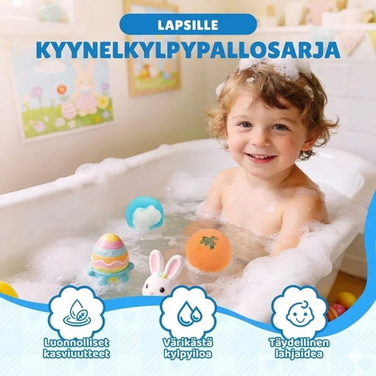 12-osainen kylpypommi-lahjasetti lapsille