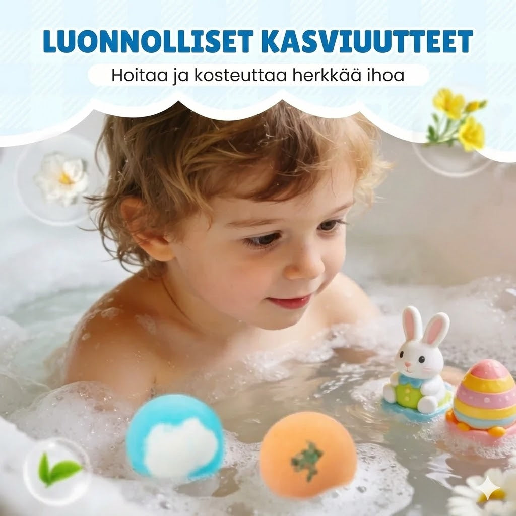 12-osainen kylpypommi-lahjasetti lapsille
