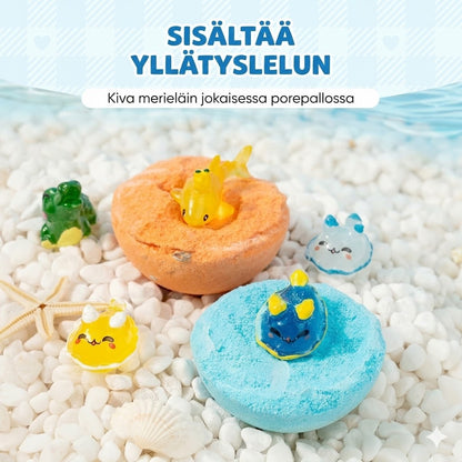 12-osainen kylpypommi-lahjasetti lapsille