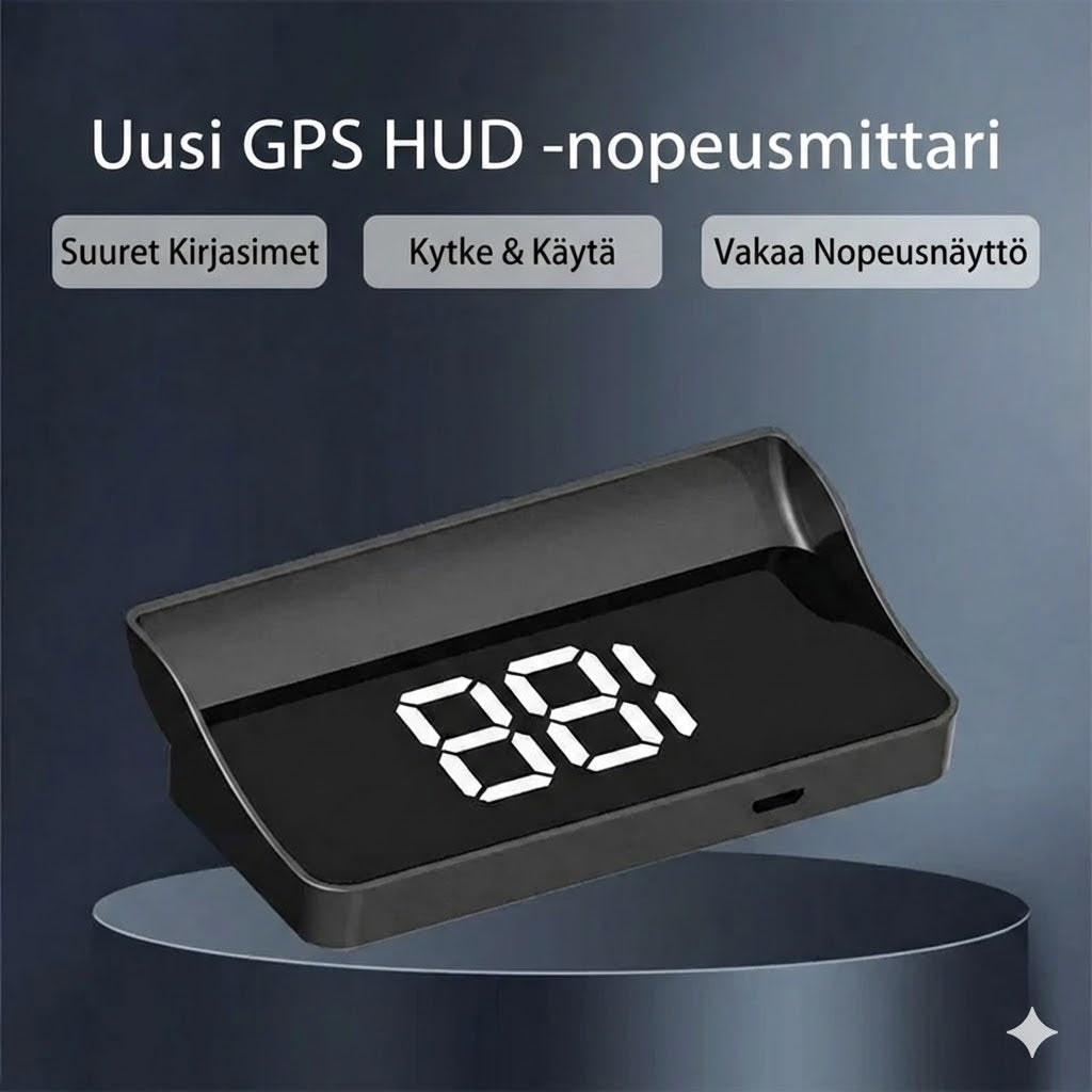 Nopeusmittari heijastusnäytöllä