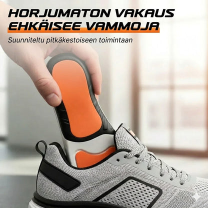 Iskunvaimentavat urheilupohjalliset jalkaholvin tuella