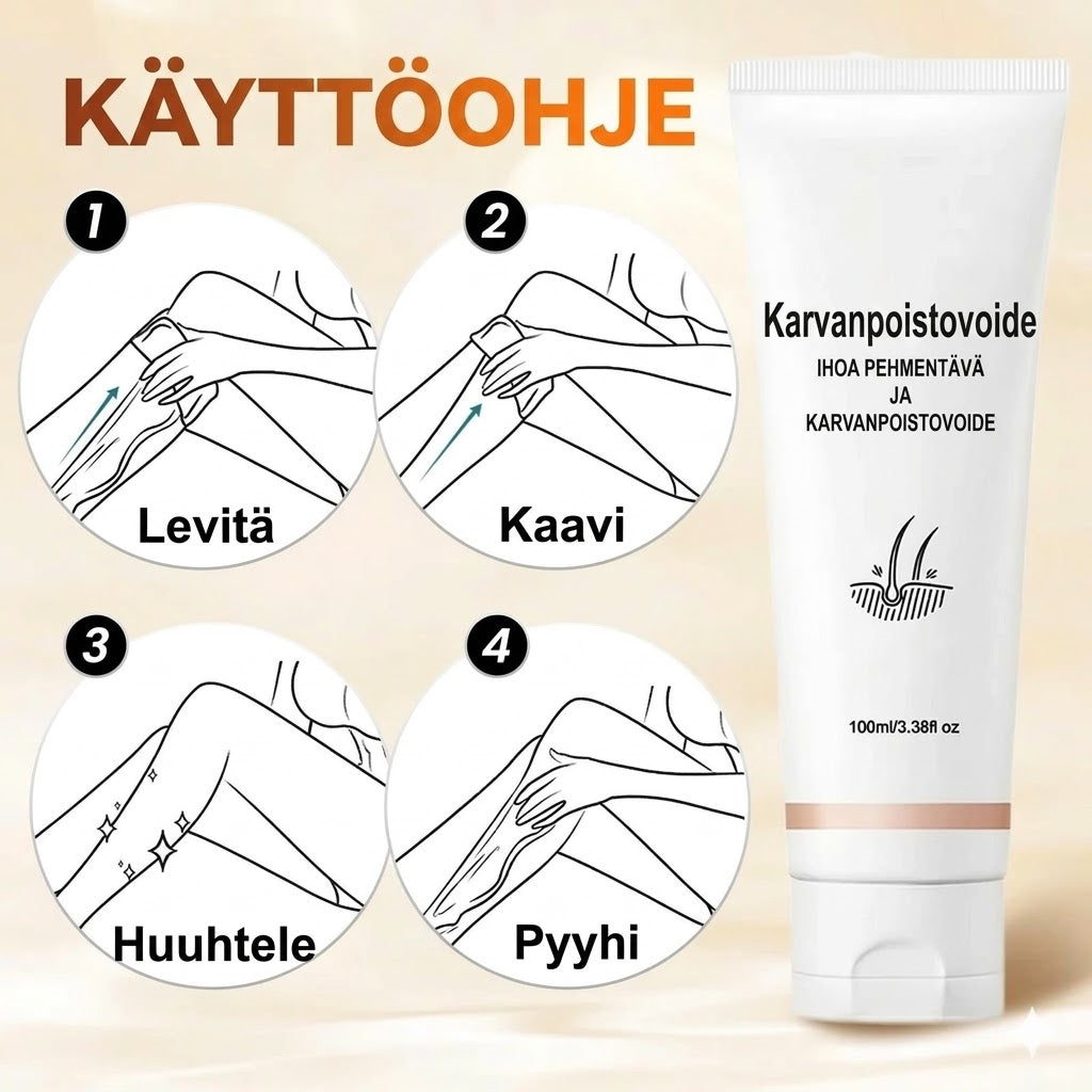 Monikäyttöinen ja aromaattinen hellävarainen karvanpoistovoide